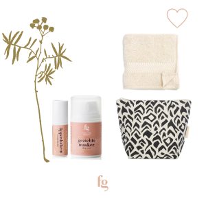 Cadeaupakket toilettas, gezichtsmasker, lippenbalsem, gezichtsdoekje