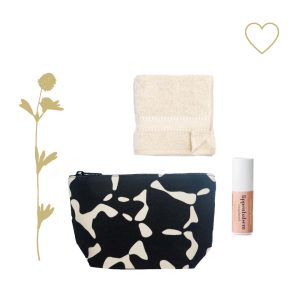 Giftset make-uptasje, lippenbalem, gezichtsdoekje